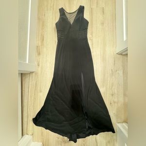 Black formal, front slit, dress